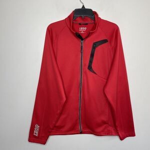 IZOD Mens Full-Zip Track Jacket EUC Sz L Red Perform-X Zip-Pockets